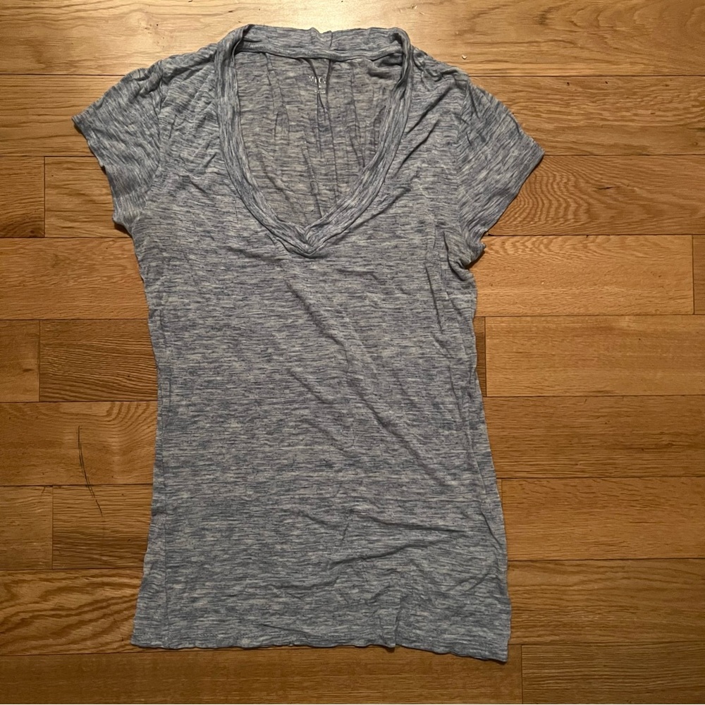 Merona Heathered Blue V neck Tee